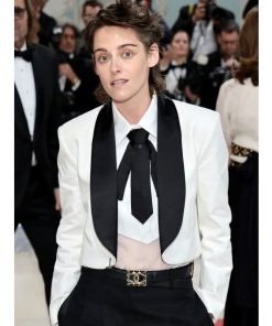 Kristen Stewart Met Gala White Cropped Blazer